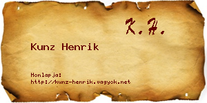Kunz Henrik névjegykártya
